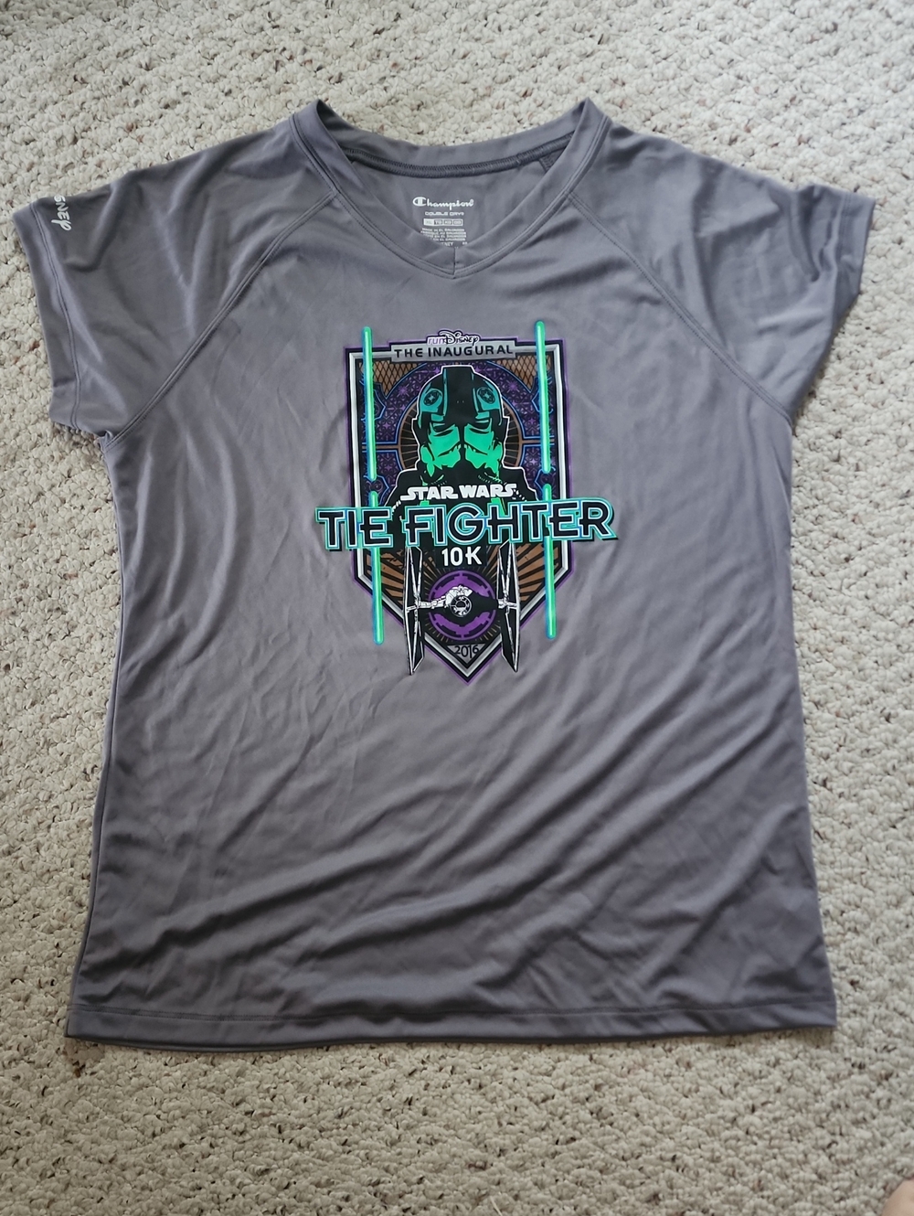 Champion Gray Star Wars TIE Fighter 10K Graphic Tee